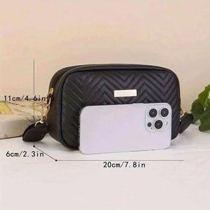  Men's Fashion Style Store Minimalist Mini Fashionable Quilted Crossbody Bag Wallet, Trendy PU Shoulder Bag, WOMEN'S Casual Handbag and Mobile Phone Wallet