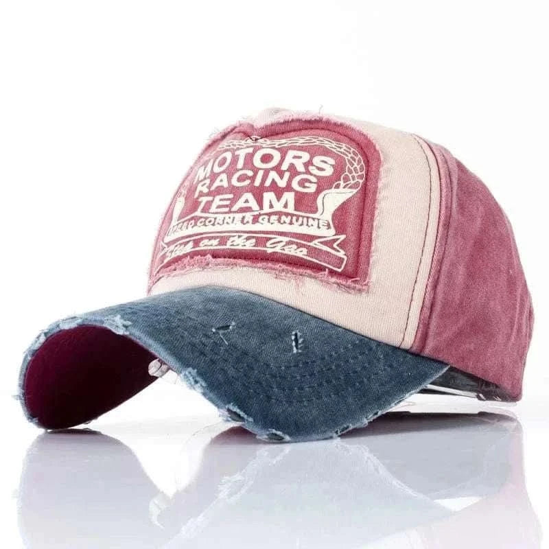 MensFashionStyleStore Light red MOTORS RACING TEAM BASEBALL CAP