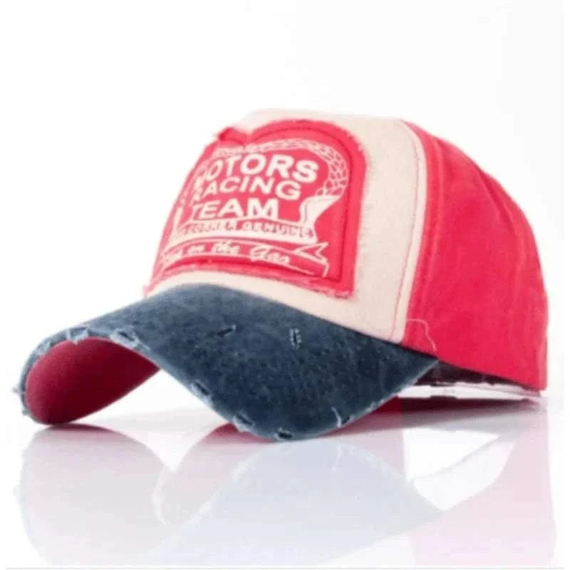 MensFashionStyleStore Red MOTORS RACING TEAM BASEBALL CAP