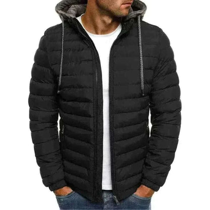 New Autumn Winter Men's Parkas Solid Hooded Cotton Coat Jacket Casual Warm Clothes Mens Overcoat Streetwear Puffer Jacket Male.