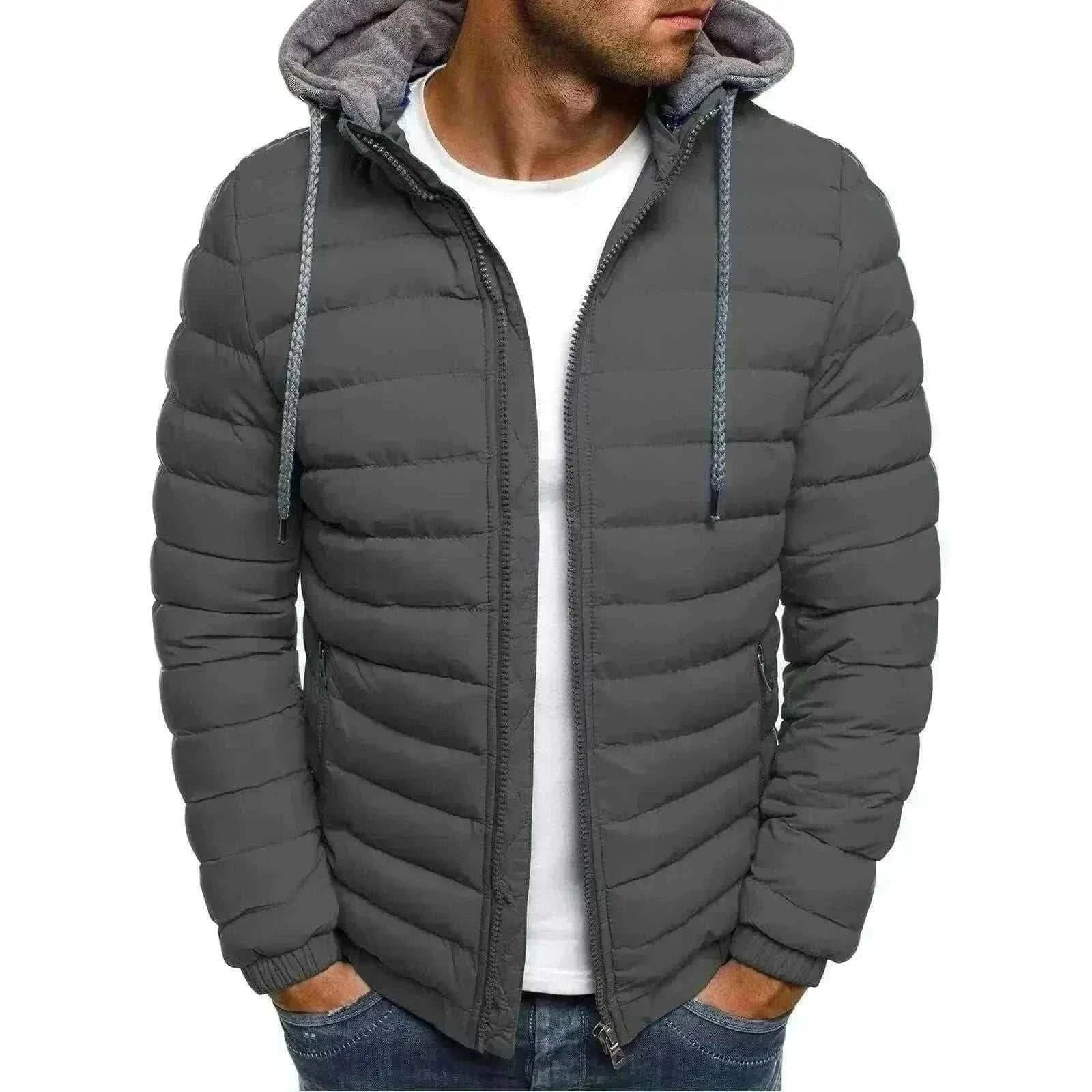 New Autumn Winter Men's Parkas Solid Hooded Cotton Coat Jacket Casual Warm Clothes Mens Overcoat Streetwear Puffer Jacket Male.