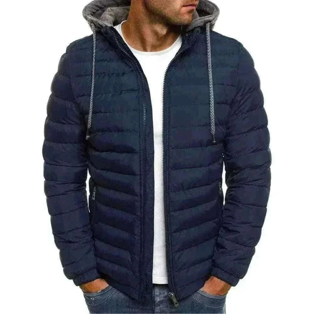 New Autumn Winter Men's Parkas Solid Hooded Cotton Coat Jacket Casual Warm Clothes Mens Overcoat Streetwear Puffer Jacket Male.