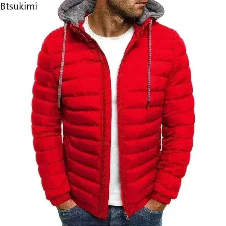 New Autumn Winter Men's Parkas Solid Hooded Cotton Coat Jacket Casual Warm Clothes Mens Overcoat Streetwear Puffer Jacket Male.
