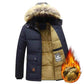 Buy Winter Jackets-New Men Winter Autumn  With Thick Warm Hooded Fur Collar Coat.