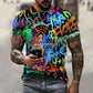 Men Wearing New Summer Fashion Music Art Color Neon Graffiti 3D T-Shirt, mens t shirt uk