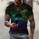 summer t-shirt for men-New Summer Fashion Music Art Color Neon Graffiti 3D T-Shirt.
