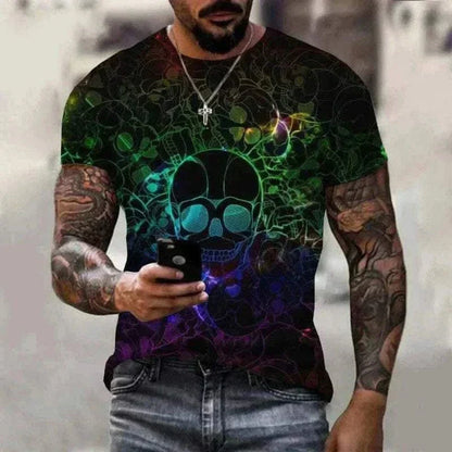 Men Wearing New Summer Fashion Music Art Color Neon Graffiti 3D T-Shirt, mens t shirt uk