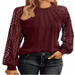 Going Out Tops-Women's Round Neck Lantern Long Casual Top.