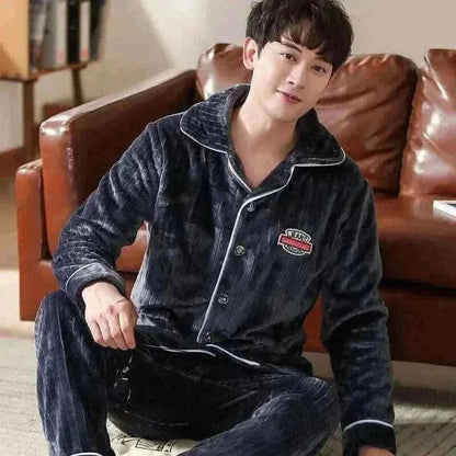 Pajamas Sets for Men Winter Thick Warm.