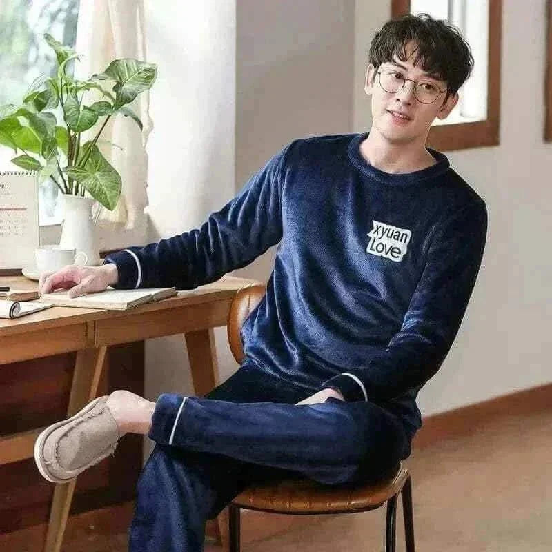 Pajamas Sets for Men Winter Thick Warm.