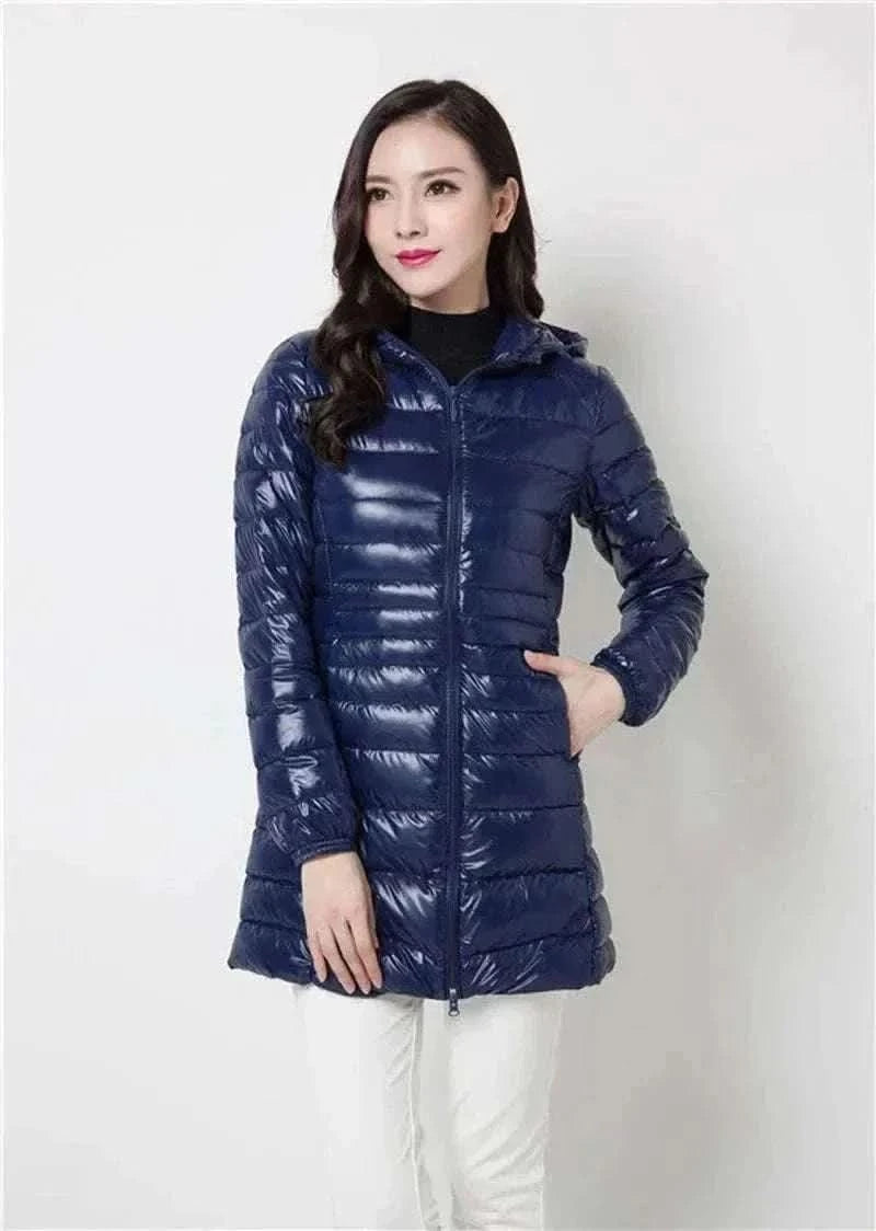  Men's Fashion Style Store Plus Size Down Jacket 2024 New Arrivals Women Hooded Ultra Light Down Jacket Korean Slim Fit Female Puffer Down Coats