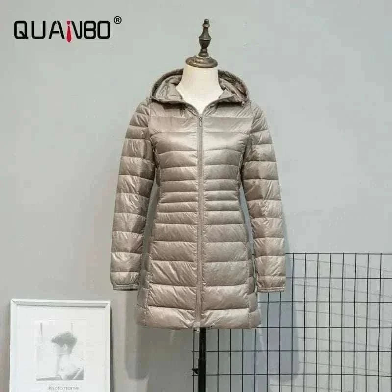  Men's Fashion Style Store Gray / 7XL Plus Size Down Jacket 2024 New Arrivals Women Hooded Ultra Light Down Jacket Korean Slim Fit Female Puffer Down Coats