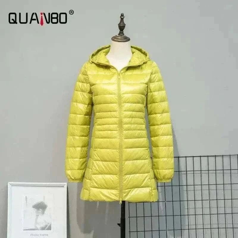  Men's Fashion Style Store Green / 7XL Plus Size Down Jacket 2024 New Arrivals Women Hooded Ultra Light Down Jacket Korean Slim Fit Female Puffer Down Coats