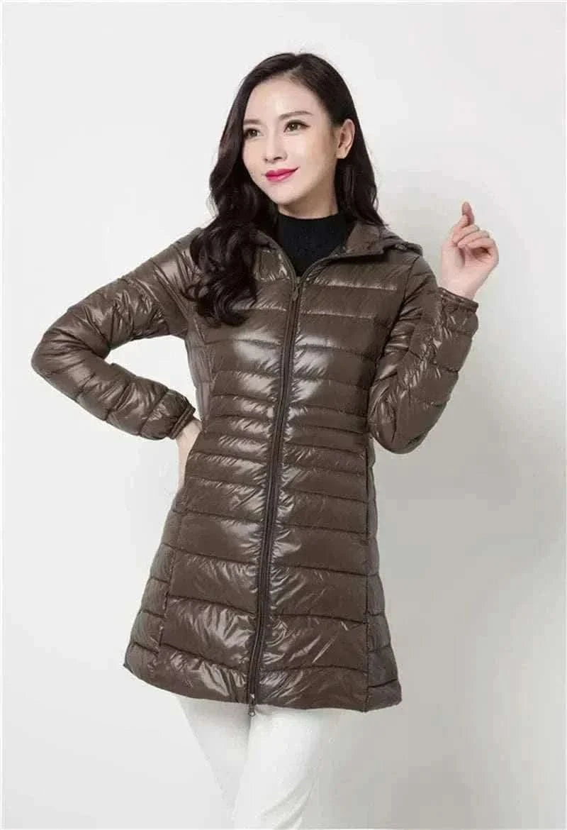  Men's Fashion Style Store Plus Size Down Jacket 2024 New Arrivals Women Hooded Ultra Light Down Jacket Korean Slim Fit Female Puffer Down Coats