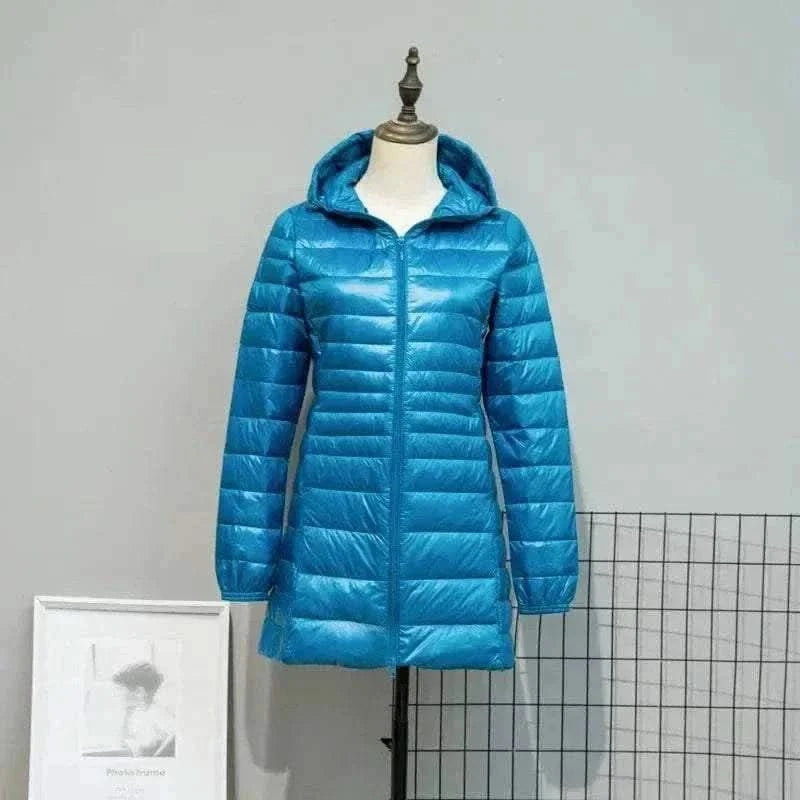  Men's Fashion Style Store Peacock blue / 7XL Plus Size Down Jacket 2024 New Arrivals Women Hooded Ultra Light Down Jacket Korean Slim Fit Female Puffer Down Coats