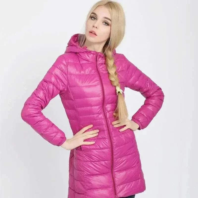  Men's Fashion Style Store Plus Size Down Jacket 2024 New Arrivals Women Hooded Ultra Light Down Jacket Korean Slim Fit Female Puffer Down Coats
