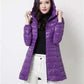  Men's Fashion Style Store Purple / 7XL Plus Size Down Jacket 2024 New Arrivals Women Hooded Ultra Light Down Jacket Korean Slim Fit Female Puffer Down Coats