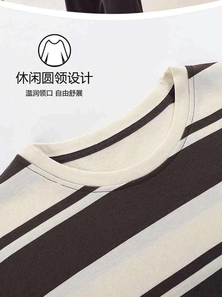 Plus Size M-4XL Men Pajamas Set 100% Cotton Striped Sleepwear Male Long Sleeve Casual Pyjamas.