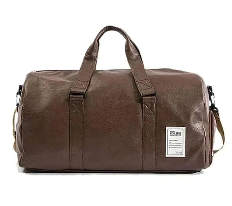 MensFashionStyleStore Brown L / CHINA PU LEATHER GYM BAG