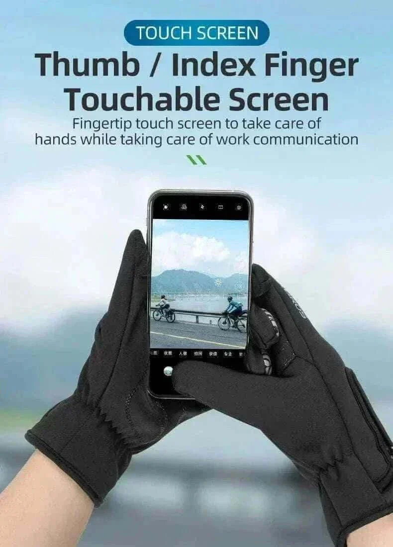 ROCKBROS Winter Bicycle Gloves Touch Screen Thermal Fleece Climbing Skiing Bike Gloves Men Women Windproof Warm Cycling Gloves.