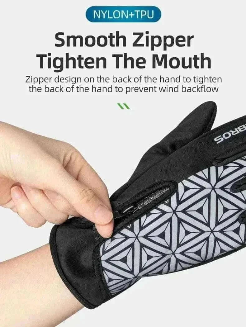 ROCKBROS Winter Bicycle Gloves Touch Screen Thermal Fleece Climbing Skiing Bike Gloves Men Women Windproof Warm Cycling Gloves.