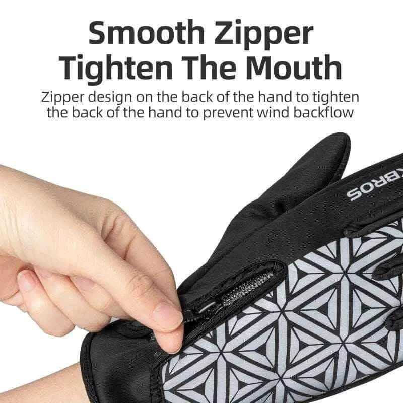 men's gloves-ROCKBROS Winter Bicycle Gloves Touch Screen Thermal Fleece Climbing Skiing Bike Gloves Men Women Windproof Warm Cycling Gloves.