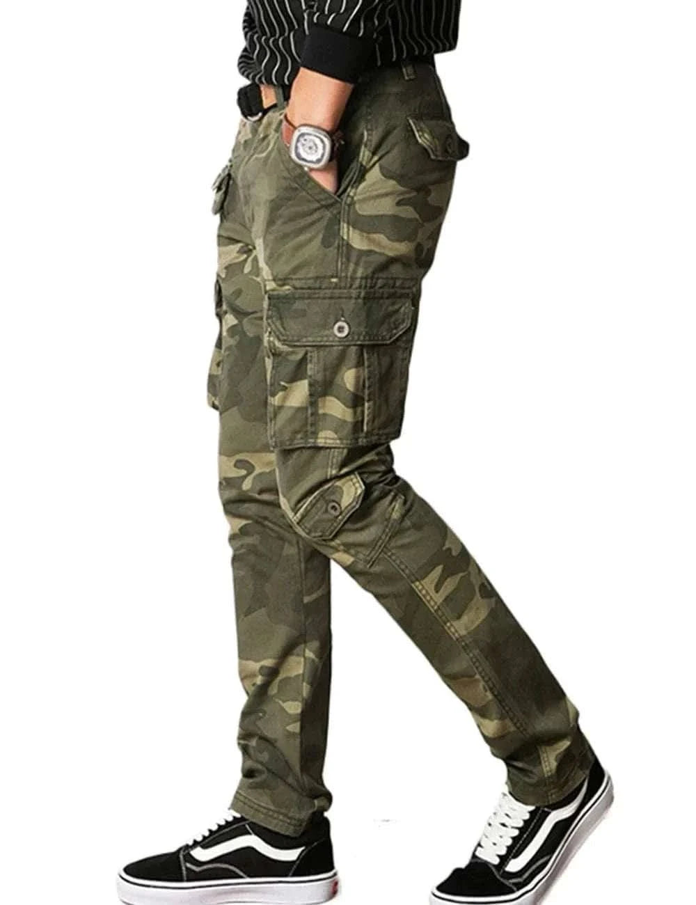 MensFashionStyleStore SLIM FIT MILITARY CARGO PANTS
