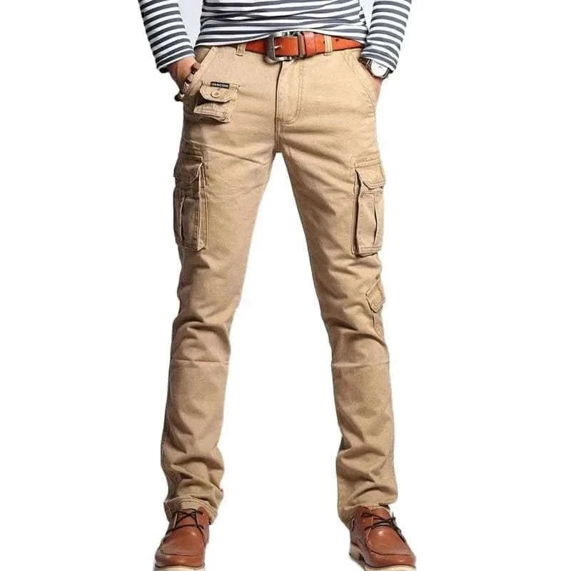 MensFashionStyleStore khaki / 29 SLIM FIT MILITARY CARGO PANTS