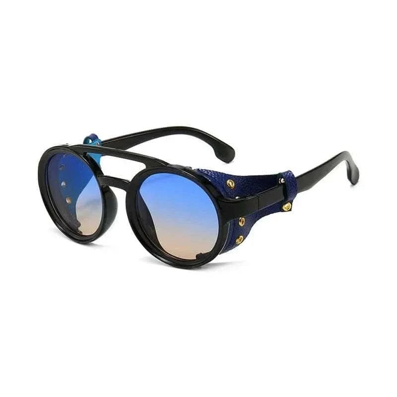 MensFashionStyleStore blue lens STEAMPUNK SUNGLASSES -