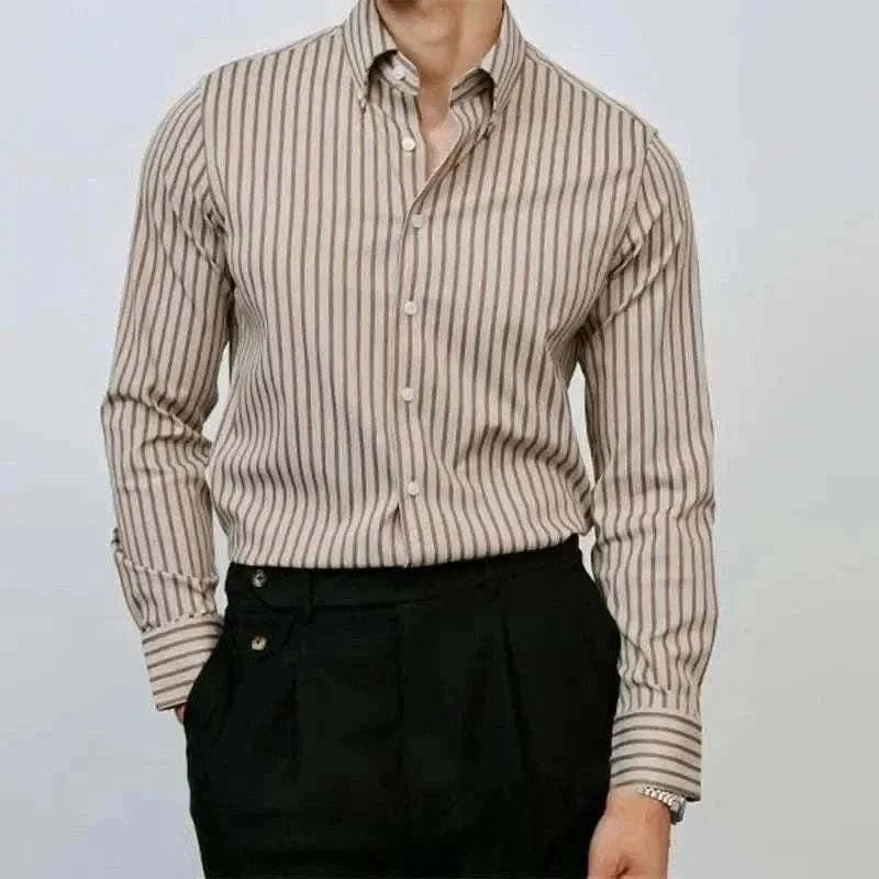 MensFashionStyleStore STRIPED SLIM FIT SHIRT
