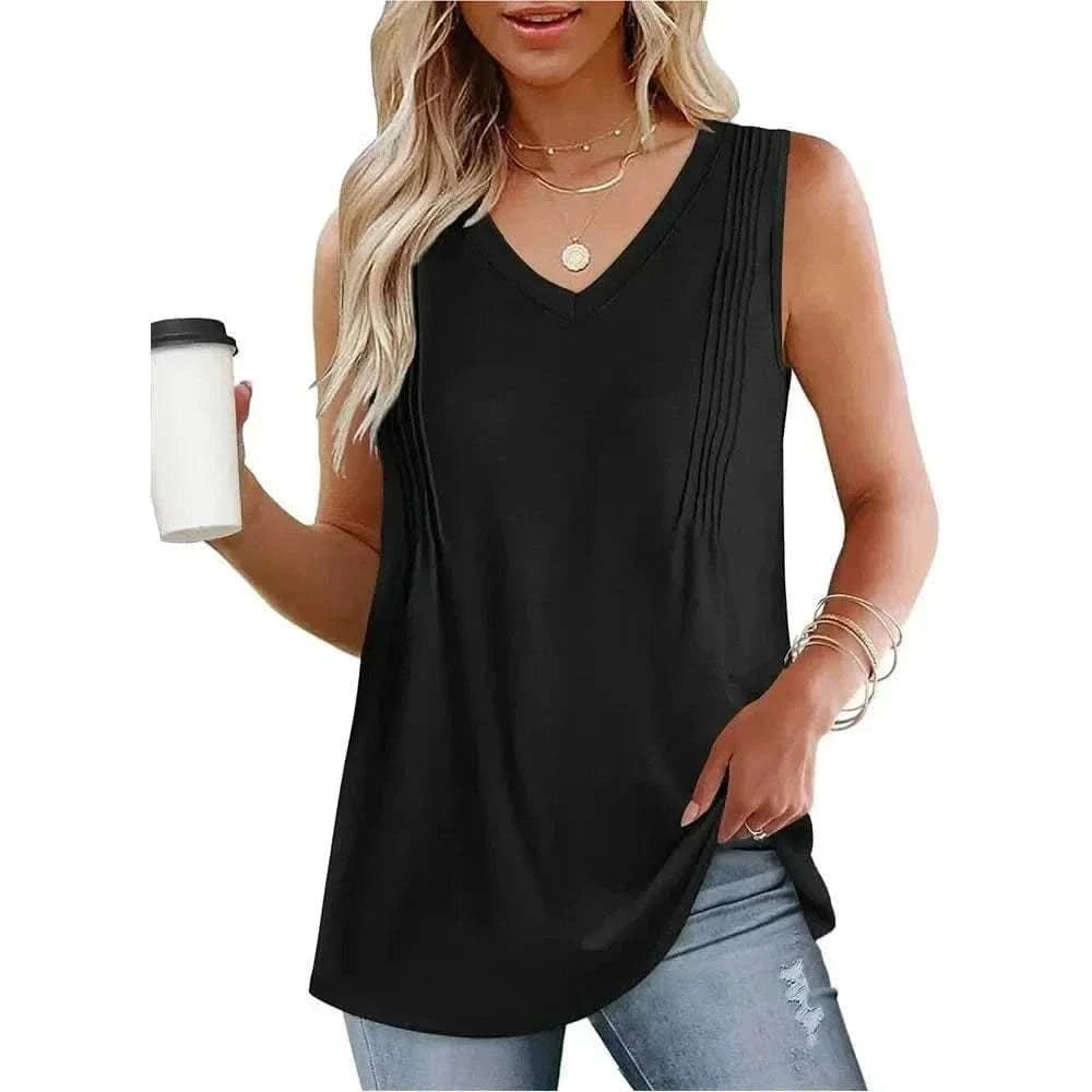 women pleated tank tops