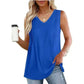 Women Wearing Blue  Summer Pleated Tank Tops, ladies summer tops uk