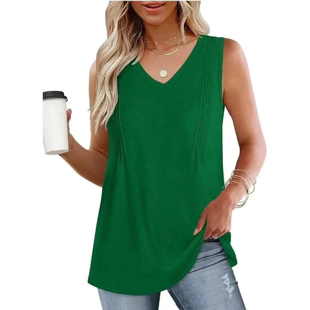 women pleated tank tops