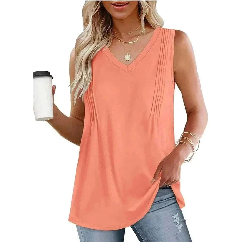 women pleated tank tops