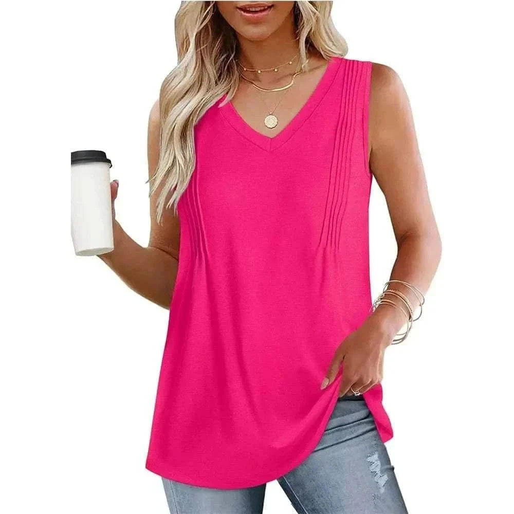 women pleated tank tops