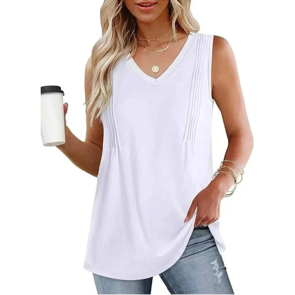 women pleated tank tops