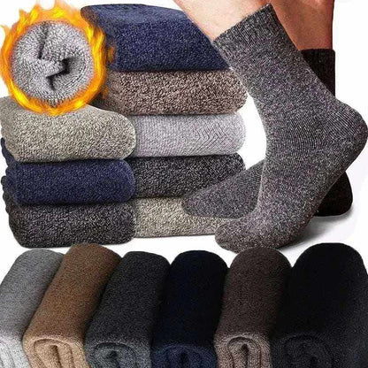 Man Winter Warm Merino Wool Rabbit Solid High Quality Socks Male Cotton Casual Super Thicker Sock.
