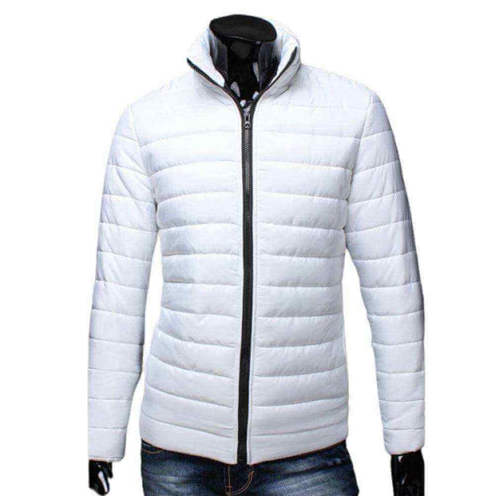 Men Puffer jacket- Trendy  Fashion Stand Collar Slim Puffer Coat Lightweight Male Windbreaker Thickened   Outerwear.