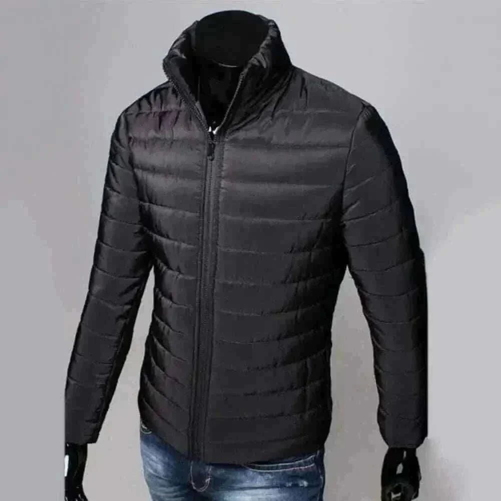 Men Puffer Jacket-Trendy  Fashion Stand Collar Slim Puffer Coat Lightweight Male Windbreaker Thickened   Outerwear.