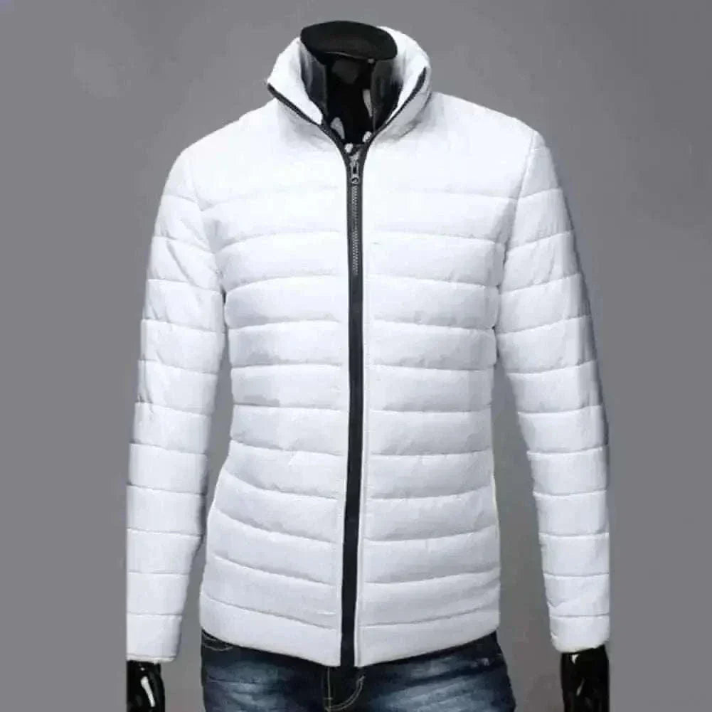 Men Puffer jacket-Trendy  Fashion Stand Collar Slim Puffer Coat Lightweight Male Windbreaker Thickened   Outerwear.