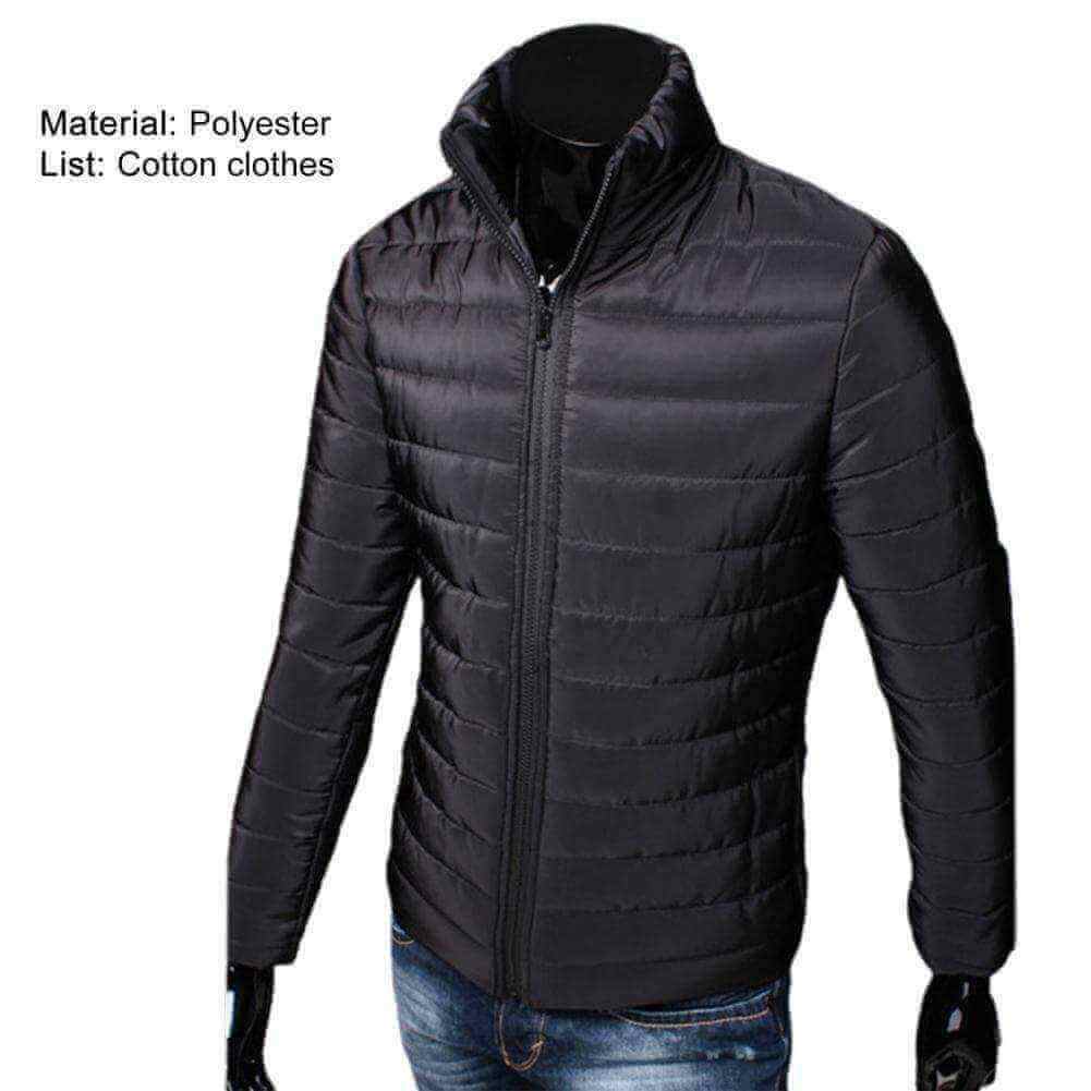 Men Puffer Jacket- Trendy  Fashion Stand Collar Slim Puffer Coat Lightweight Male Windbreaker Thickened   Outerwear.