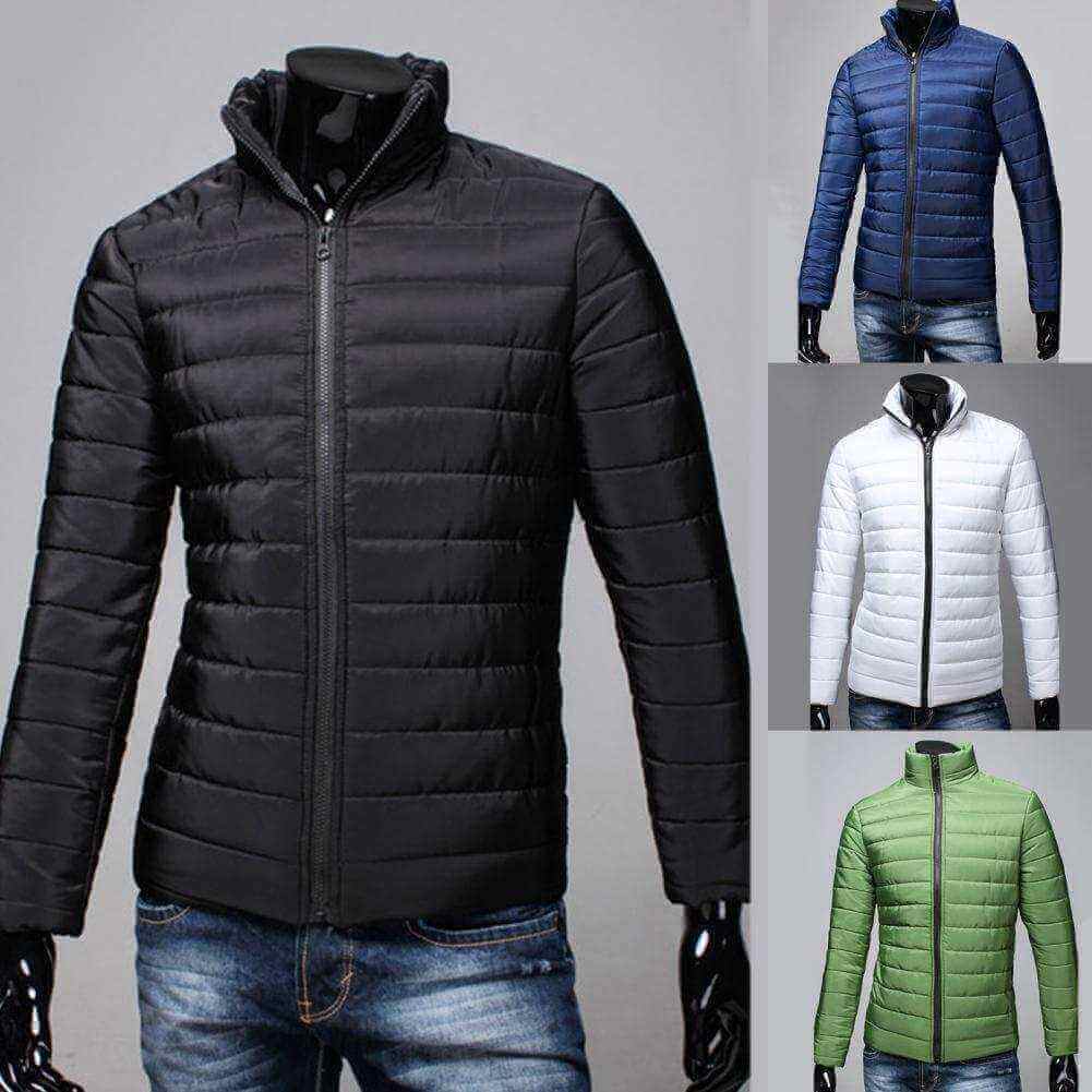Men Puffer jacket - Trendy  Fashion Stand Collar Slim Puffer Coat Lightweight Male Windbreaker Thickened   Outerwear.