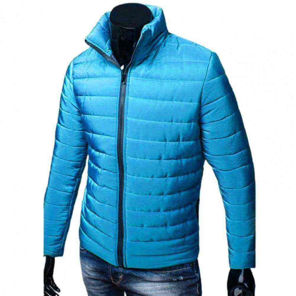 Men Puffer Jacket-Trendy  Fashion Stand Collar Slim Puffer Coat Lightweight Male Windbreaker Thickened   Outerwear.