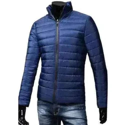 Men Puffer Jacket-Trendy  Fashion Stand Collar Slim Puffer Coat Lightweight Male Windbreaker Thickened   Outerwear.