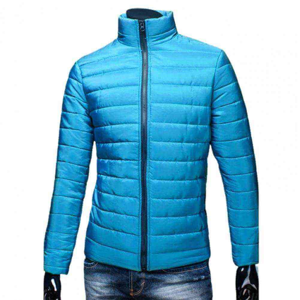Men Puffer jacket- Trendy  Fashion Stand Collar Slim Puffer Coat Lightweight Male Windbreaker Thickened   Outerwear.