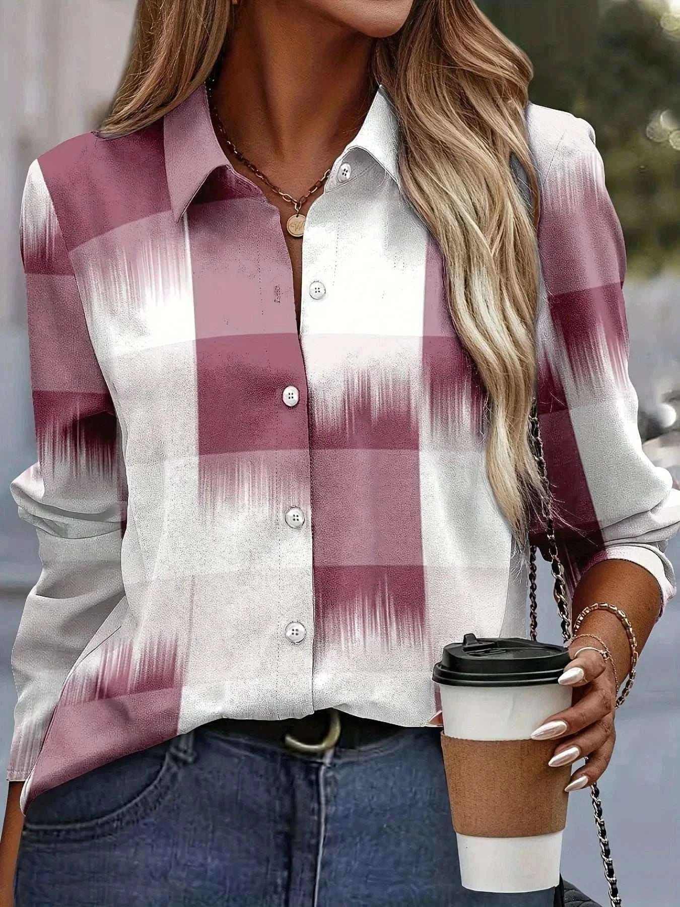 Men's Fashion Style Store Tribal Pattern Men's Shirt Tops Lapel Long Sleeve Closure Men's Casual Shirts Men's Daily Vacation Streetwear