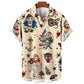  Men's Fashion Style Store Tribal Pattern Men's Shirt Tops Lapel Long Sleeve Closure Men's Casual Shirts Men's Daily Vacation Streetwear