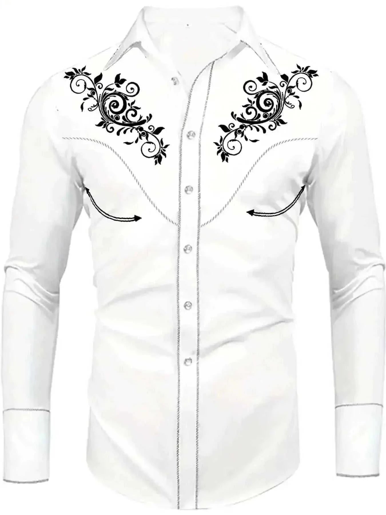 Tribal Pattern Men's Shirt Tops Lapel Long Sleeve Closure Men's Casual Shirts Men's Daily Vacation Streetwear.