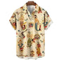  Men's Fashion Style Store Tribal Pattern Men's Shirt Tops Lapel Long Sleeve Closure Men's Casual Shirts Men's Daily Vacation Streetwear