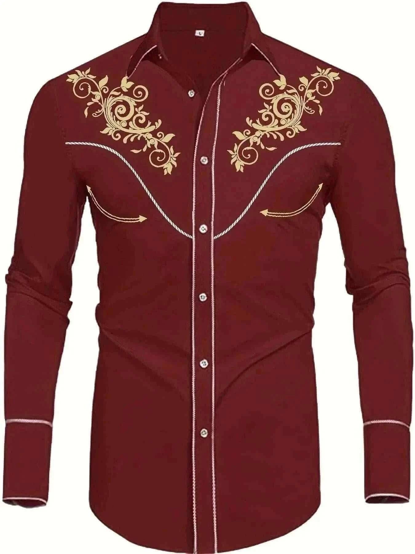 Tribal Pattern Men's Shirt Tops Lapel Long Sleeve Closure Men's Casual Shirts Men's Daily Vacation Streetwear.